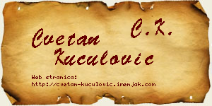 Cvetan Kuculović vizit kartica
